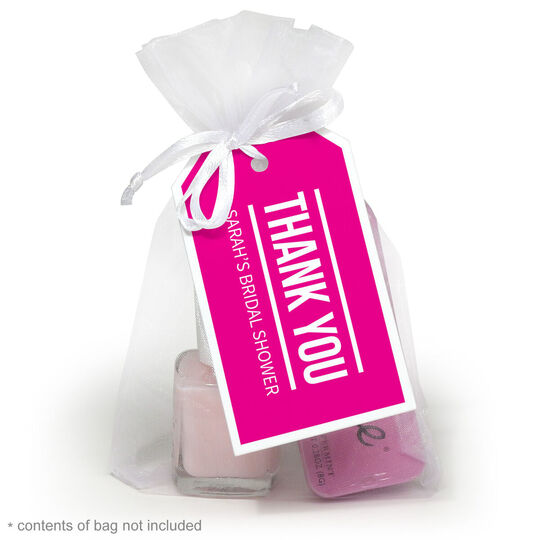 Bold Thank You Hanging Gift Tags with Organza Bags